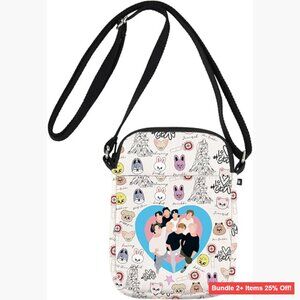 Canvas Crossbody Bag Adjustable Strap 3 Compartments Waterproof Travel Purse